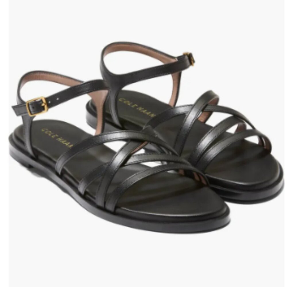 NEW Cole Haan Flynn Strappy Sandal‎ (Women) BLACK LEATHER, Size 7 B